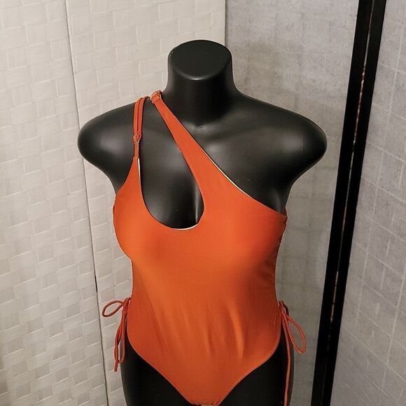 EOMENIE ONE SHOULDER ONE PIECE SWIMSUIT FOR WOMEN HIGH CUT TIE SIDE - Picture 11 of 16